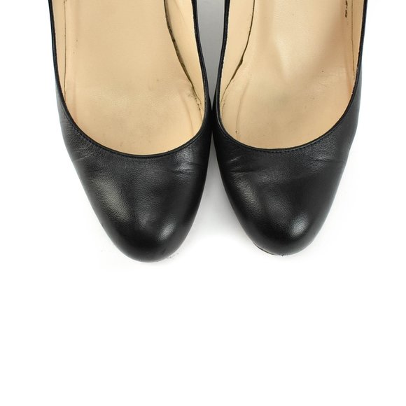 LOUBOUTIN: Black, Leather & "Bamboo" Wedge Heels - Picture 4 of 8